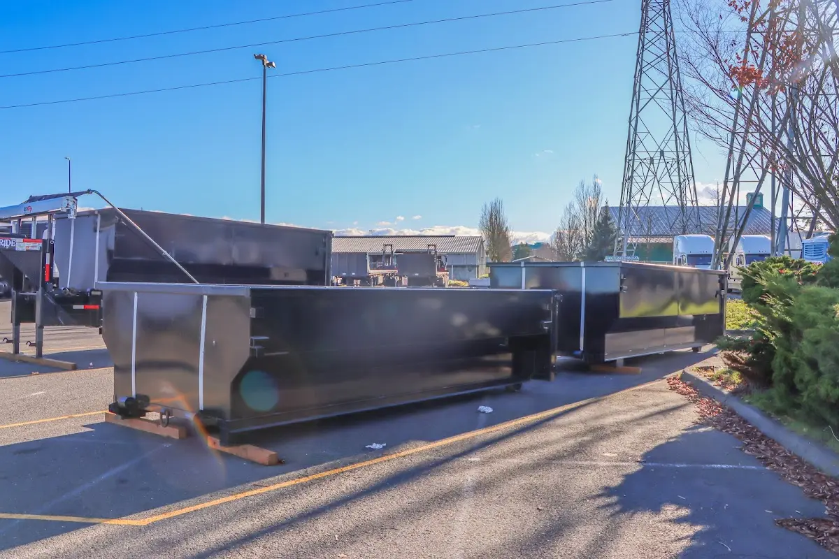 Roll-off dumpster ready for waste disposal at job site for Estate Cleanout Dumpster Rental in San Bernardino